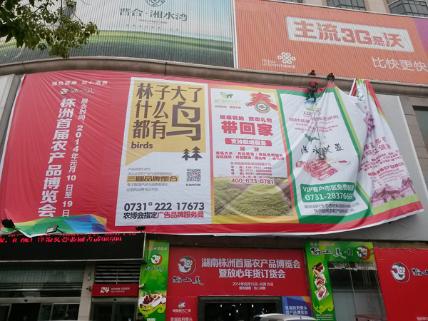 農(nóng)博會(huì)戶外大型廣告畫面安裝